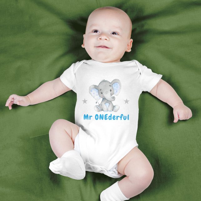 Body M. Onederful 1er 1er Anniversaire Bleu Garçon Élép (Créateur téléchargé)