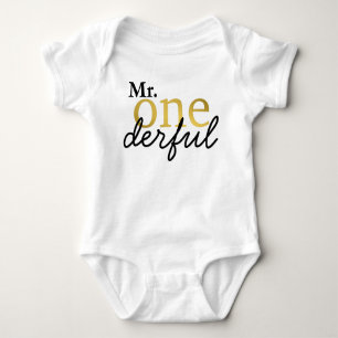 Body M. Onederful Black et Faux Gold Baby Shirt