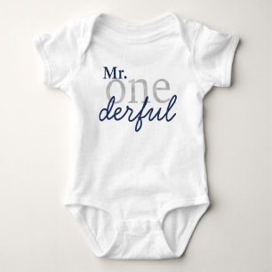 Body M. Onederful Blue et Faux Silver Baby Shirt