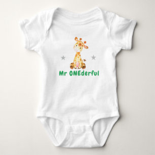Body M. Onederful Giraffe Premier 1er anniversaire Garç