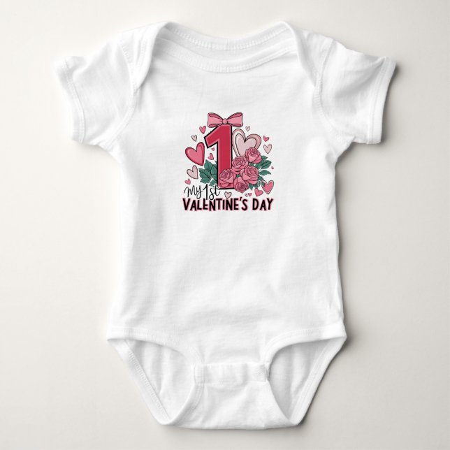 Body Ma 1ère tenue de la Saint-Valentin bébé (Devant)