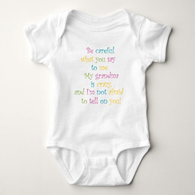 Body "Ma grand-mère est folle" T-shirt bébé (Devant)