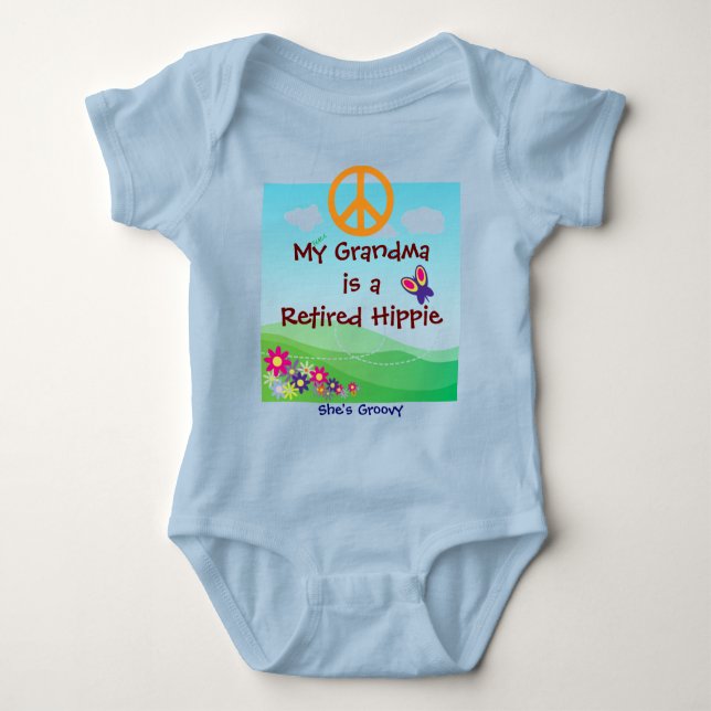 Body Ma grand-mère est un vêtement bébé Hippie retraité (Devant)