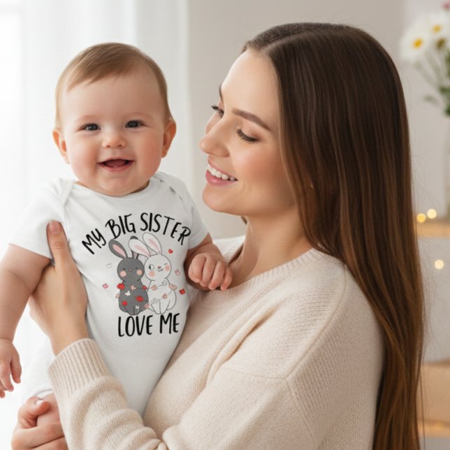 Body Ma grande sœur m'aime (My Big Sister Love Me Baby Bodysuit)