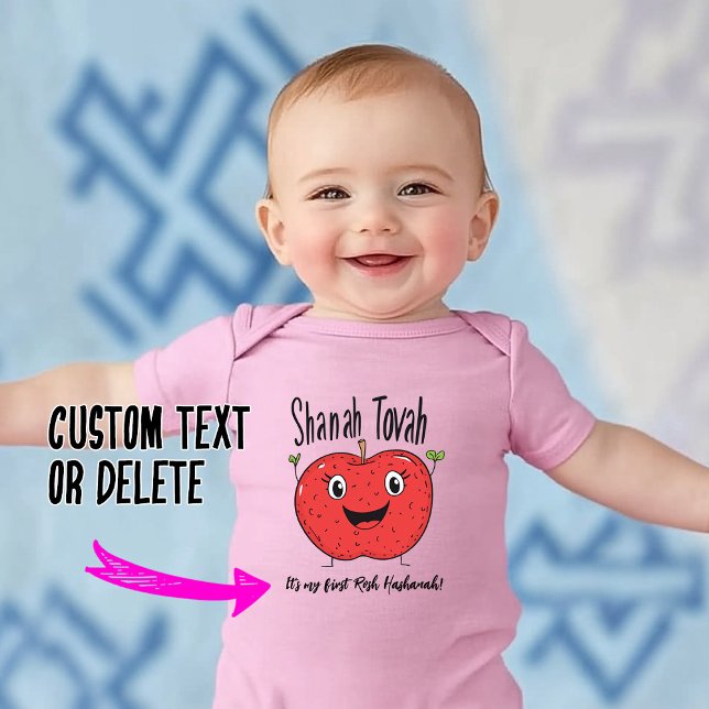 Body 🍎 Ma première Ever Rosh Hashanah avec texte perso (ool stuff 4 you 🌻🌷🌼
🍎 My first Ever Rosh Hashanah with custom text Baby Bodysuit)