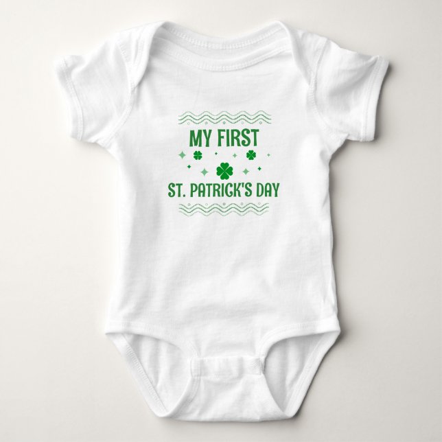 Body Ma première fête de la Saint-Patrick | Joli trèfle (Devant)