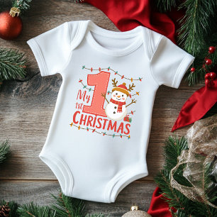 Body Ma première typographie de Noël Bonhomme de neige