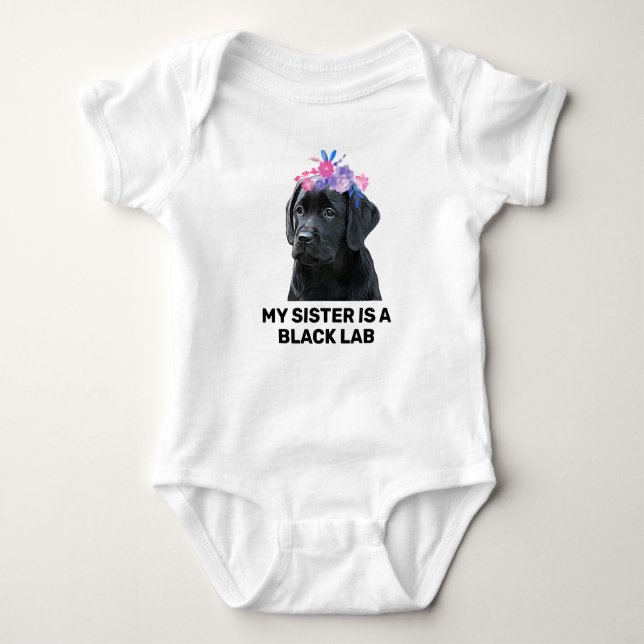 Body Ma Soeur Est Un Bodysuit Black Lab Baby (Devant)