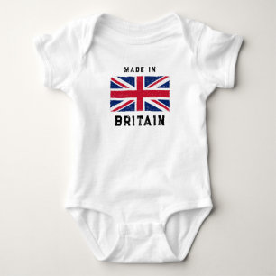 Body "Made in Britain" (Texte noir) Union Jack Vintage