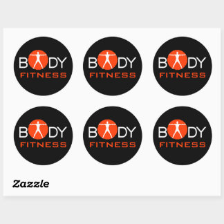 Body Madness Fitness Stickers Black rond personnal
