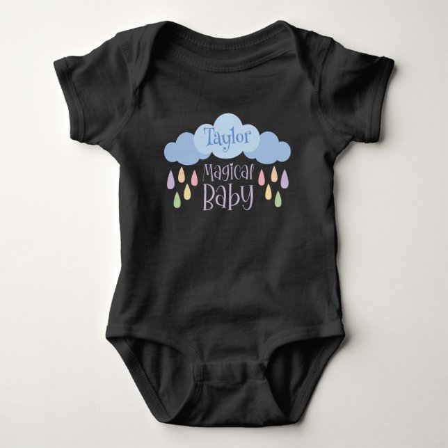 Body Magic Baby Pastel Rain & Cloud Nom personnalisé (Devant)
