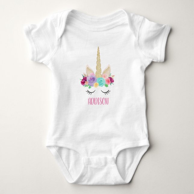 Body Magique Unicorne 1er Birthday Baby Shirt (Devant)