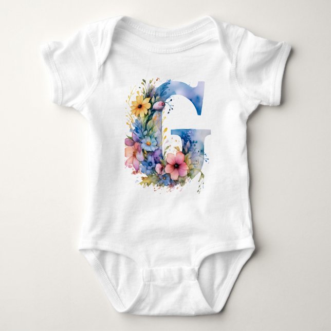 Body Magnifique Papillon de Fleur Sauvage Monogramme (Devant)