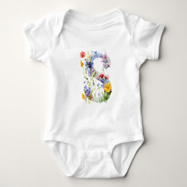 Body Magnifique Papillon de Fleur Sauvage Monogramme (Devant)