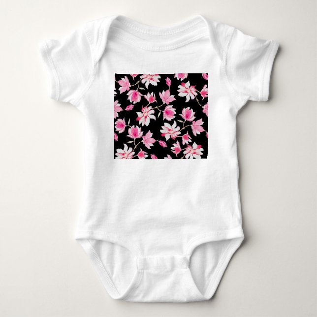 Body Magnolia romantique : Aquarelle noire (Devant)