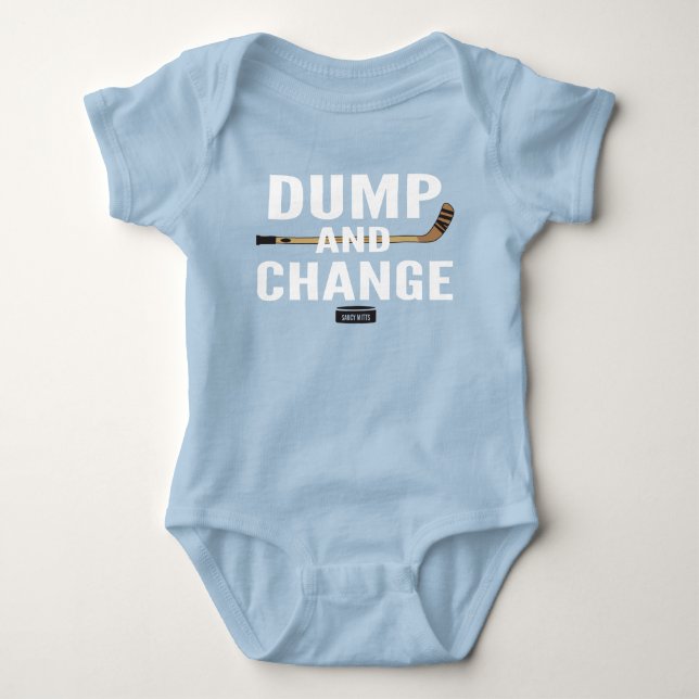 Body Maillot bébé garçon bleu hockey Dump and Change (Devant)