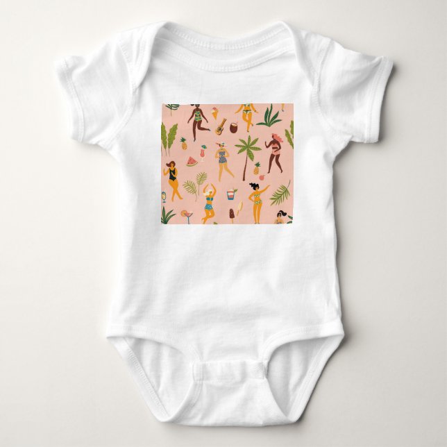 Body Maillot de bain Dames : Danse Tropical Vintage (Devant)