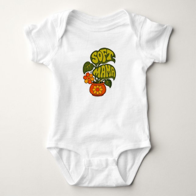 Body Maison Rétro Groovy "Soft Mama" Typographie Sti (Devant)