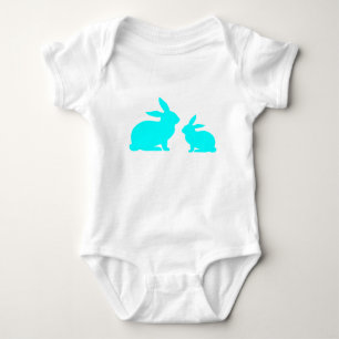Body Mama bleue et bébé lapin Baby Bodysuit