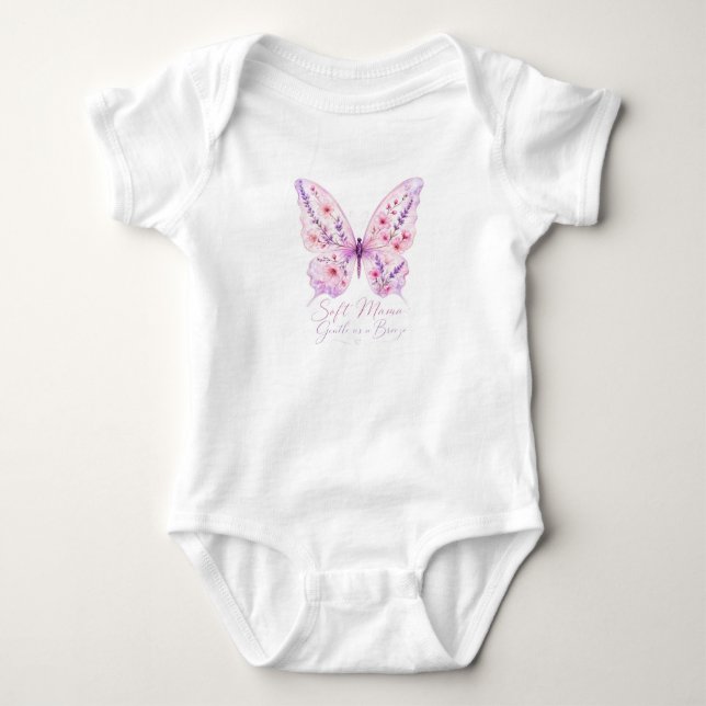 Body Maman Douce Illustration Élégante de Papillon (Devant)