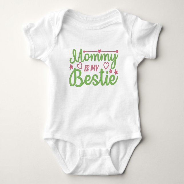 Body Maman mignonne est ma citation Bestie Pink Green B (Devant)