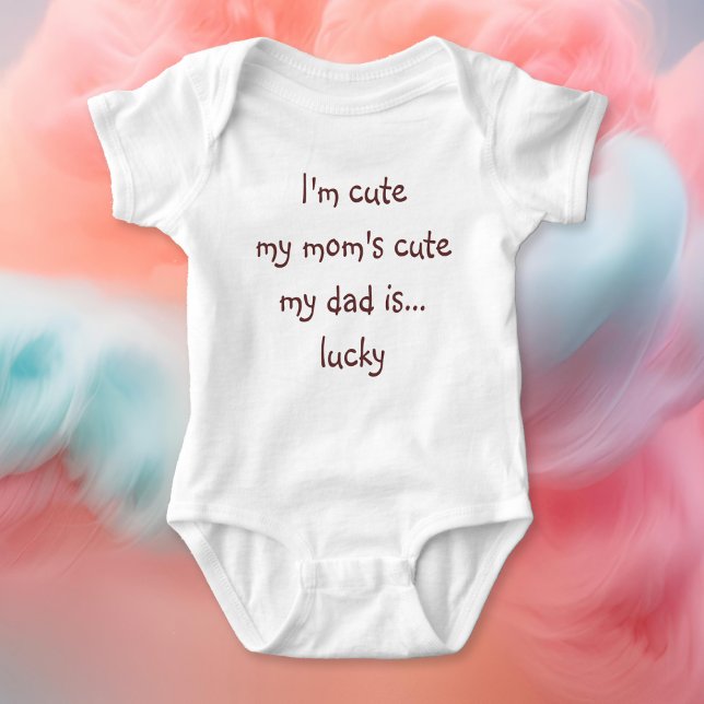 Body Maman mignonne Papa Lucky Funny Nouveau-né Douche  (Mom Cute Dad Lucky Funny Newborn Shower Toddler Baby Bodysuit)