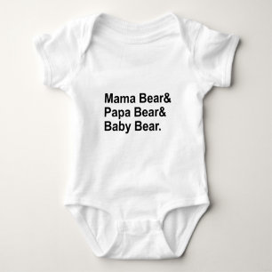 Body Maman Ours, Papa Ours, Bébé Ours Boucle d'or