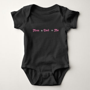 Body Maman + Papa = Me Black Baby Girl Bodysuit