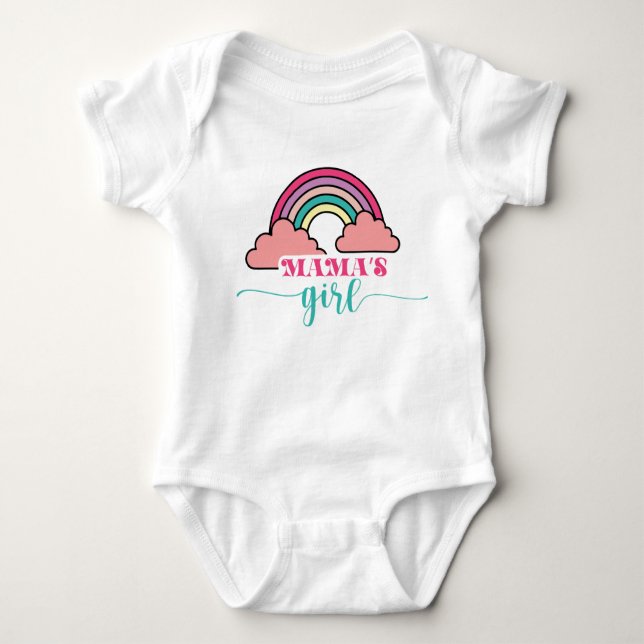 Body Mama's Girl Cute Baby Girl Rainbow typographie (Devant)