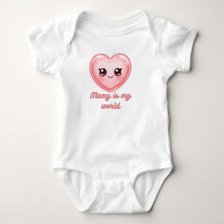 Body Mamy Is My World Baby Bodysuit - Cute Pink Kawaii 