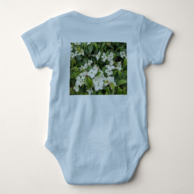 Body manche courte bébé fleur d'hortensia blanc (Dos)