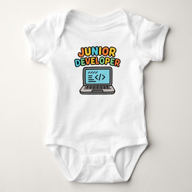 Body manche courte bébé Junior Développeur  (Devant)