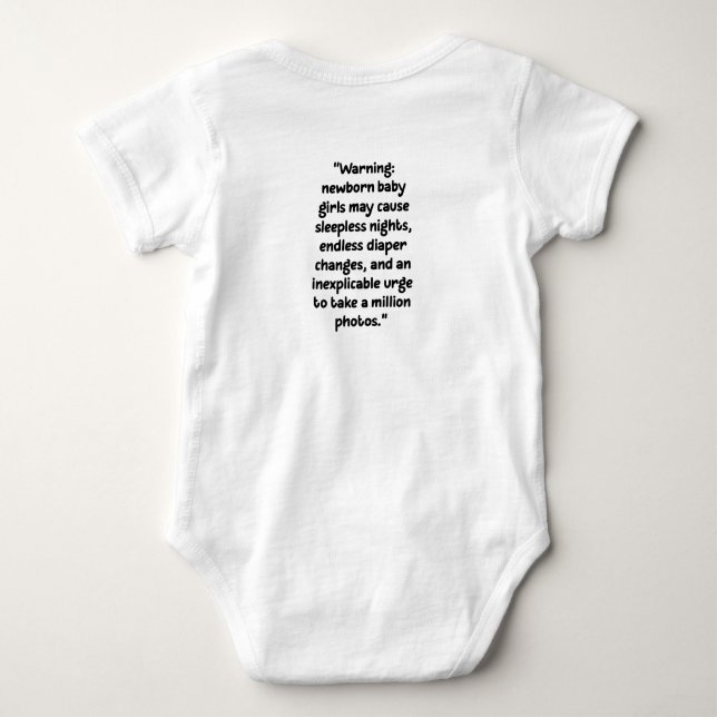 Body manche courte drôle Citation Bébé Fille Nouve (Dos)