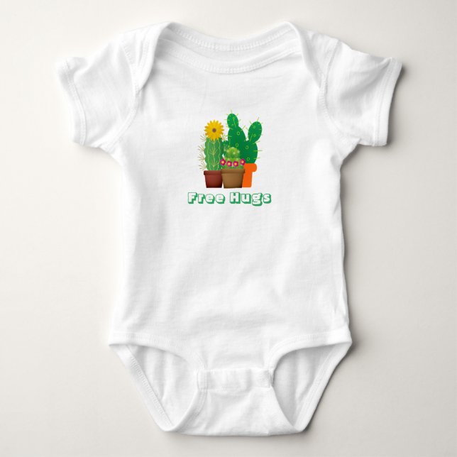 Body manche courte motif cactus Câlins Gratuits (Devant)
