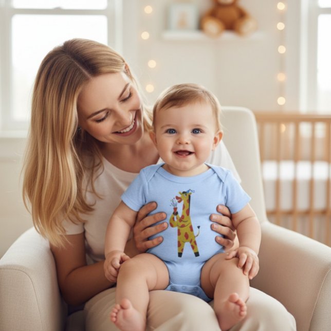 Body manche courte pour bébé Cute Giraffe Artist B (Créateur téléchargé)