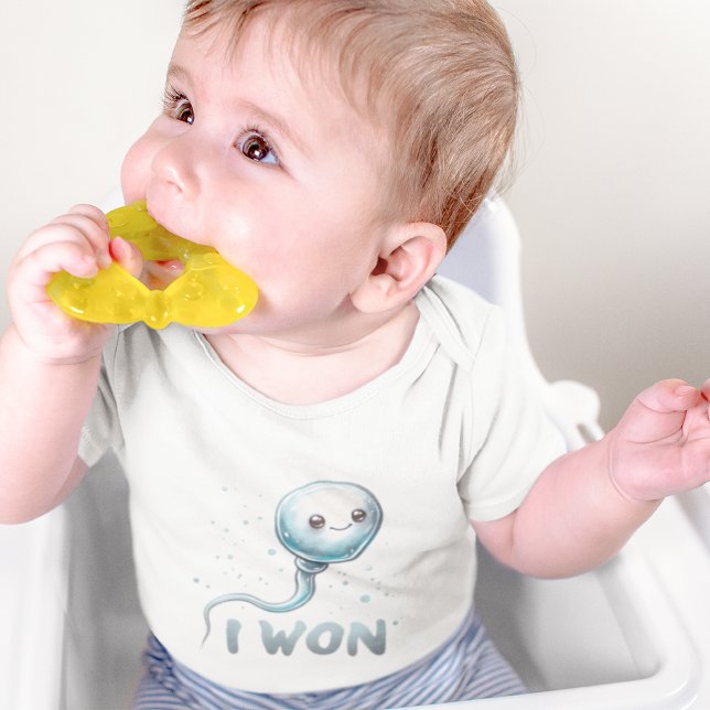 Body manche long 'J'ai gagné' Sperm Cartoon Mignon (Créateur téléchargé)