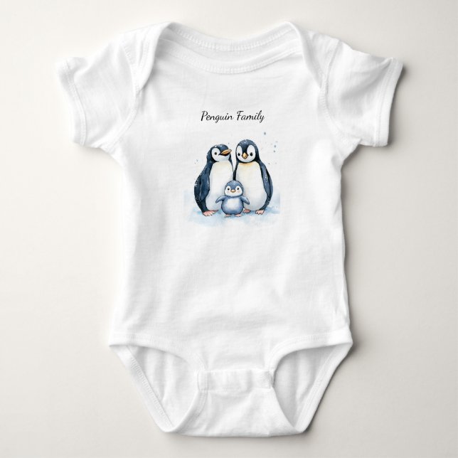 Body manche longue bébé | Manchot personnalisé (Devant)