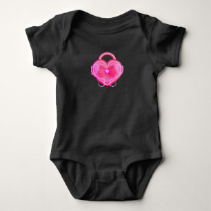 Body manche longue bébé motif Cœur en profondeur