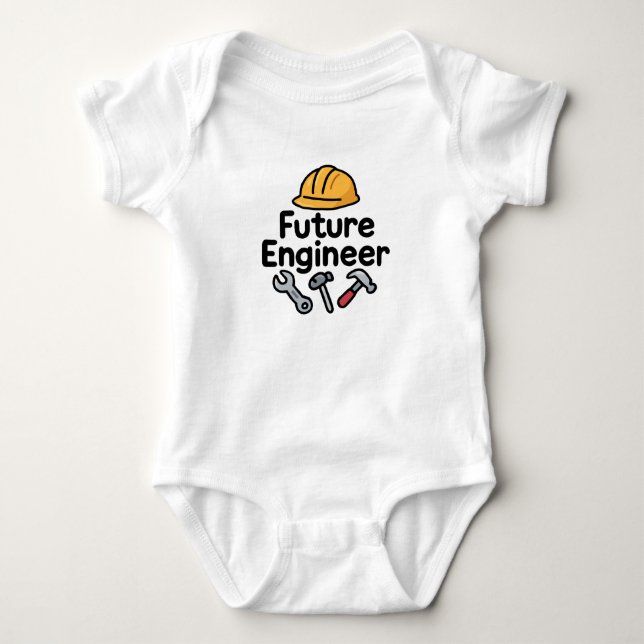 Body manche longue de bébé futur ingénieur avec ca (Devant)