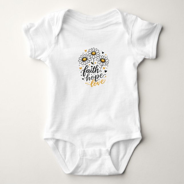 Body manche longue Faith, Hope, Love & Daisies (Devant)