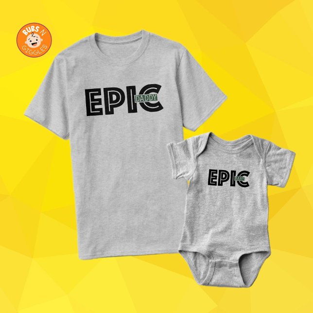Body manche longue gris Epic pour la fête des père (Créateur téléchargé)