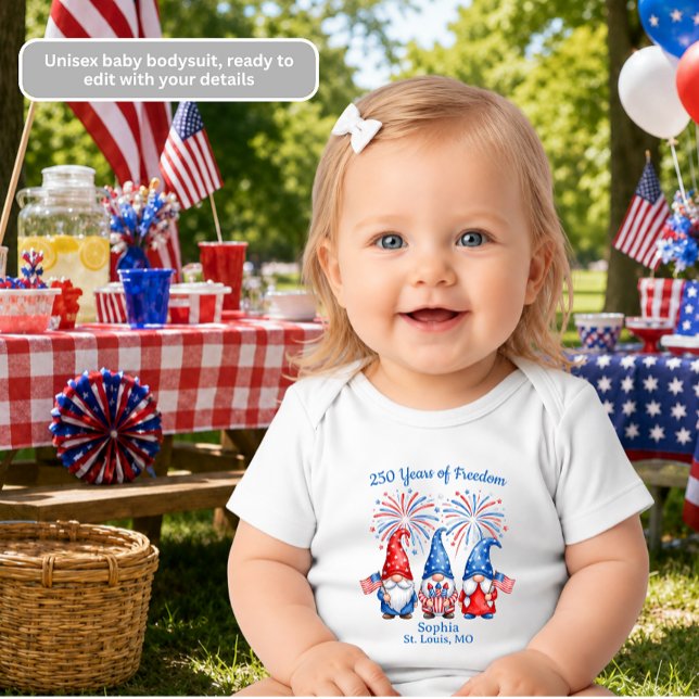Body manche longue pour bébé Gnomes patriotiques p (Créateur téléchargé)