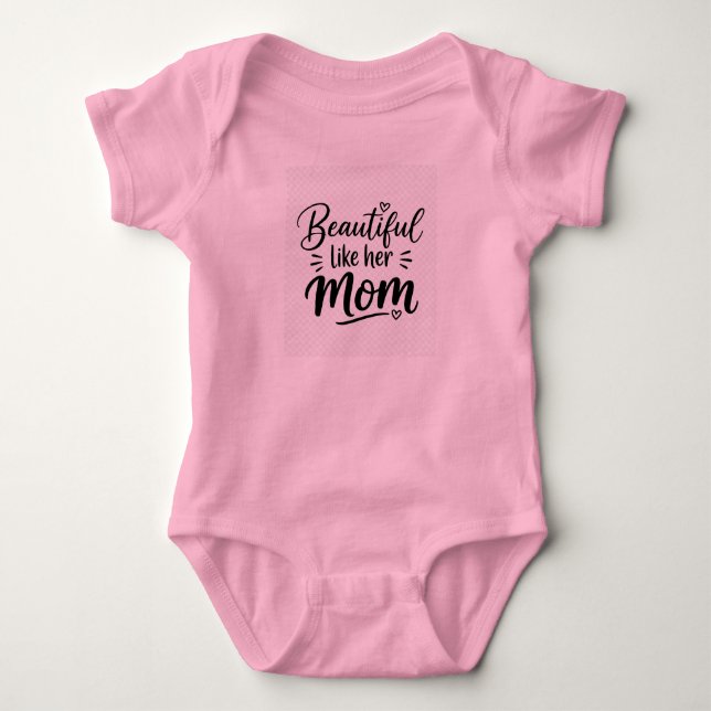 Body Manches Bébé Jolies Comme Leur Maman Cadeau (Devant)