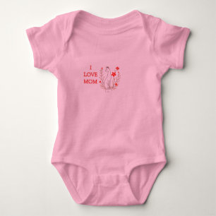 Body Manches Courtes Rose I Love Mom Bébé