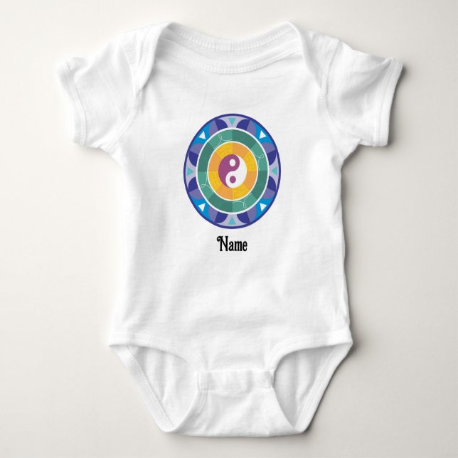 Body Mandala couleur arc-en-ciel chinois Customisé (Devant)