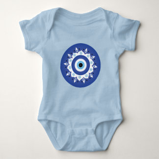Body Mandala Grec Mal Oeil Bleu Blanc