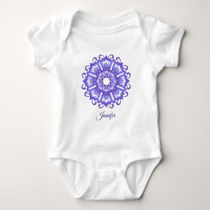 Body Mandala violet floral. Nom