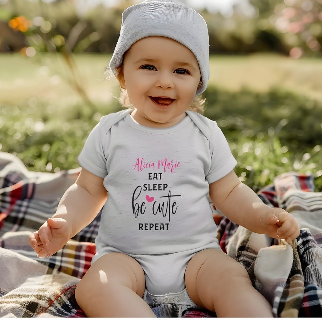 Body Manger Dormir Être Mignon Répéter Citation Cadeau (Eat Sleep Be Cute Repeat Quote Gift Baby Bodysuit)