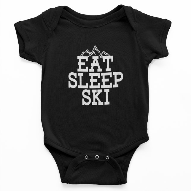 Body Mangez Sleep Ski Hiver Sports Nouveauté (Eat Sleep Ski Baby Bodysuit)