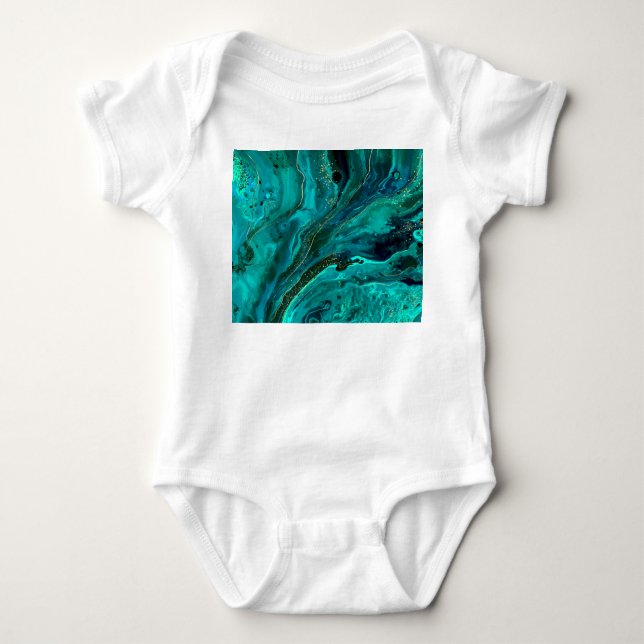 Body Marbre vert & Or : Texture luxueuse (Devant)